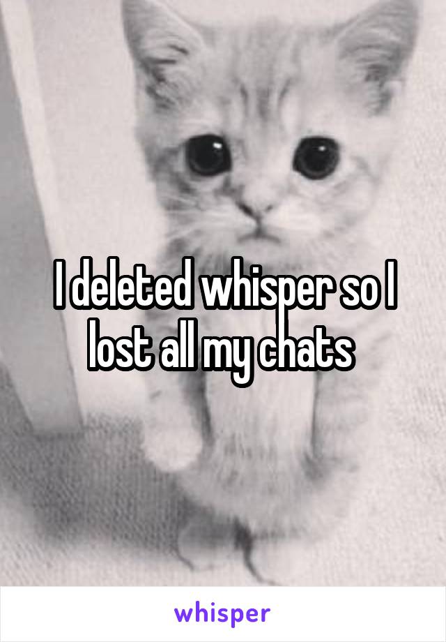 I deleted whisper so I lost all my chats 