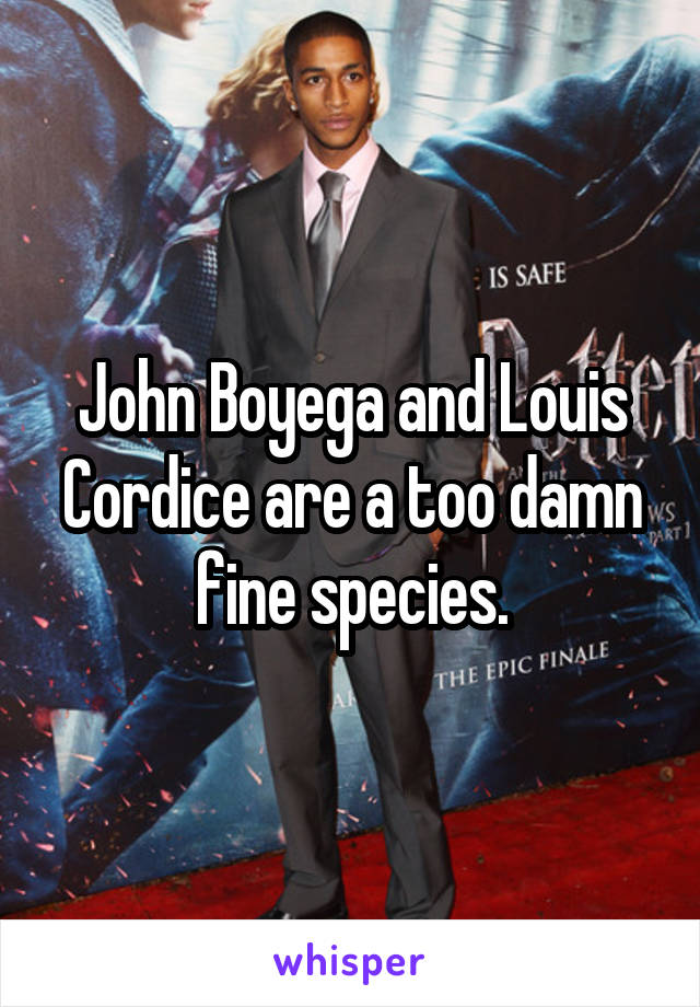 John Boyega and Louis Cordice are a too damn fine species.