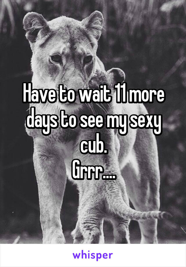 Have to wait 11 more days to see my sexy cub.
Grrr....