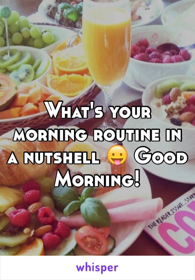 What's your morning routine in a nutshell 😛 Good Morning!