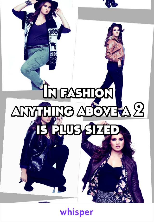 In fashion anything above a 2 is plus sized