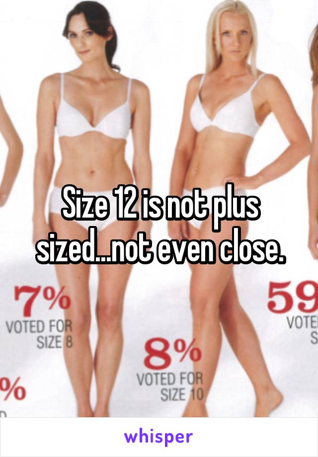 Size 12 is not plus sized...not even close.