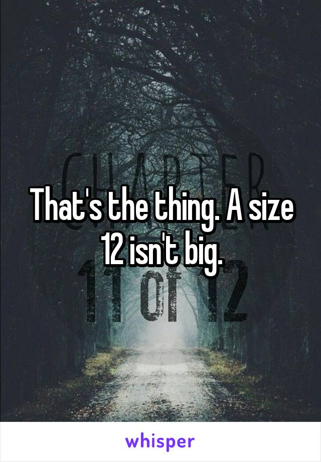 That's the thing. A size 12 isn't big.