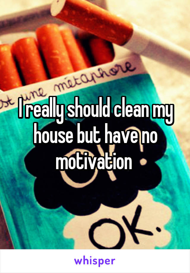 I really should clean my house but have no motivation 