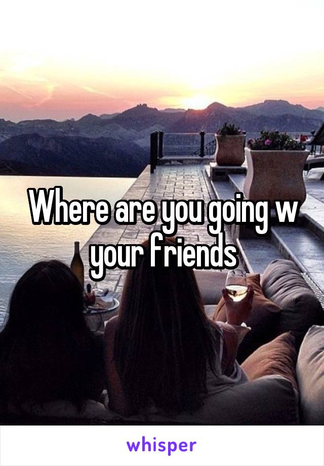 Where are you going w your friends