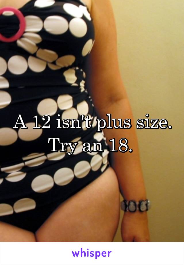 A 12 isn't plus size. Try an 18. 