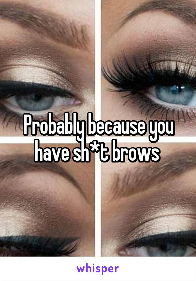 Probably because you have sh*t brows 