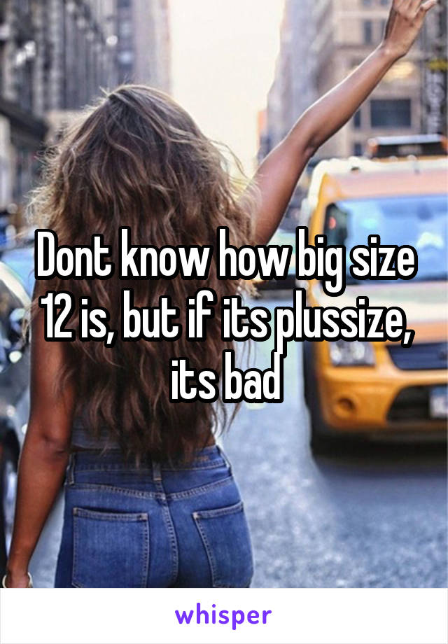 Dont know how big size 12 is, but if its plussize, its bad