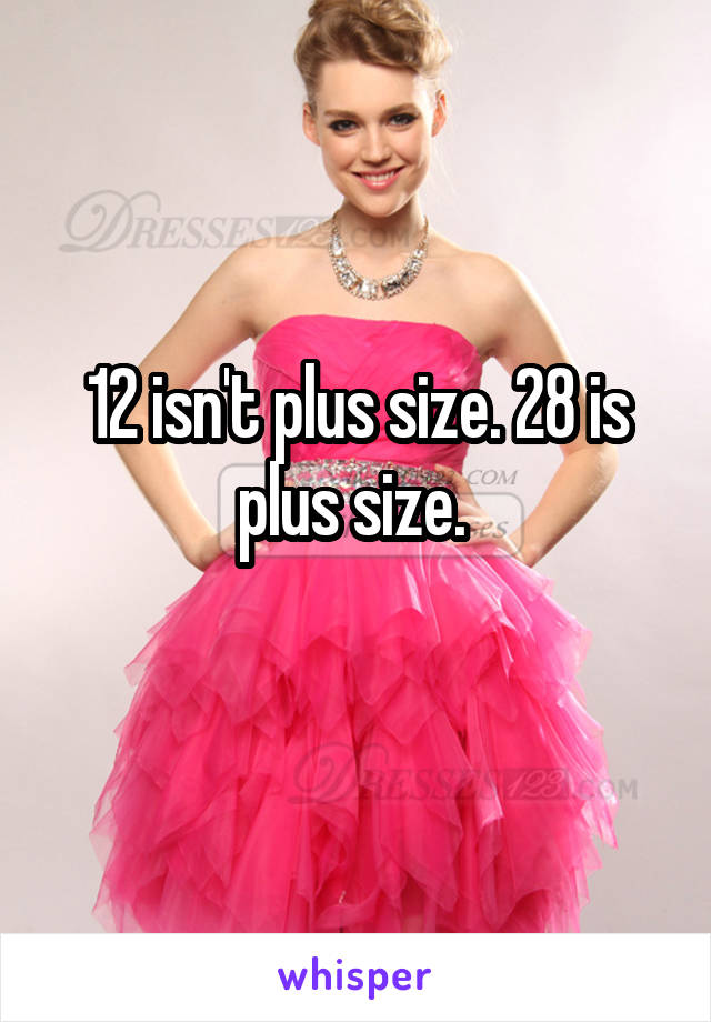 12 isn't plus size. 28 is plus size. 
