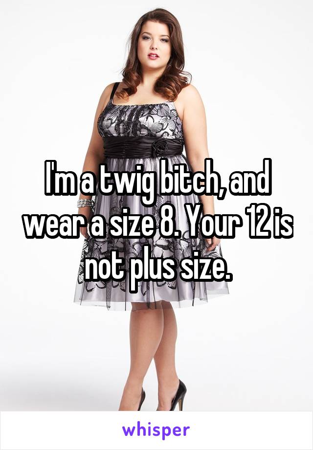 I'm a twig bitch, and wear a size 8. Your 12 is not plus size.