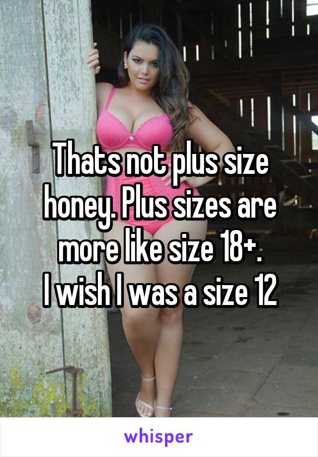 Thats not plus size honey. Plus sizes are more like size 18+.
I wish I was a size 12