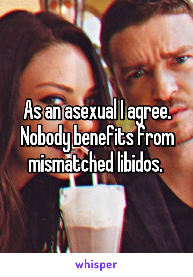 As an asexual I agree. Nobody benefits from mismatched libidos. 