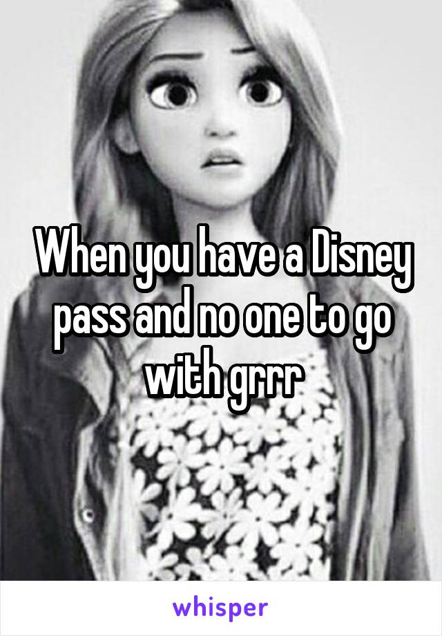 When you have a Disney pass and no one to go with grrr