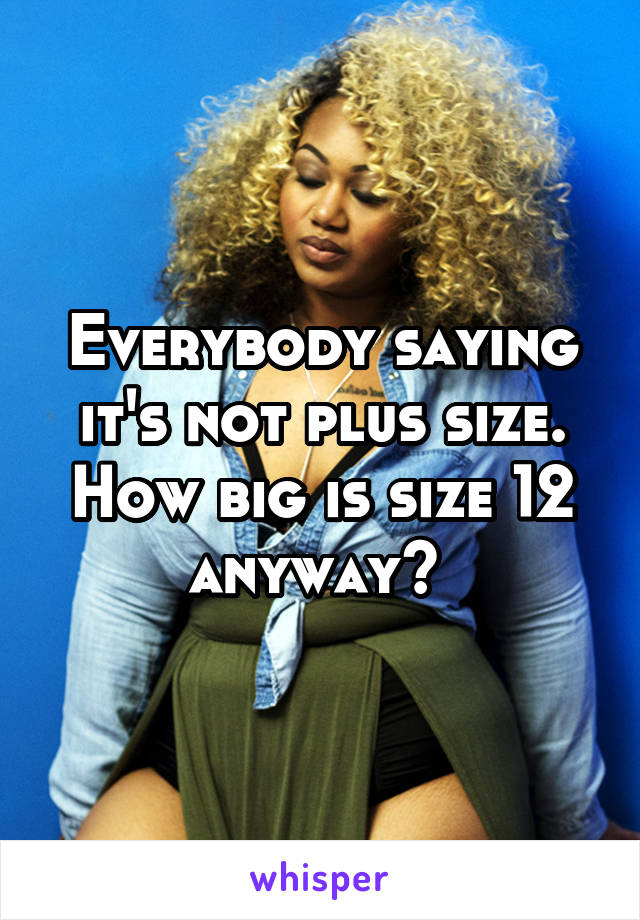 Everybody saying it's not plus size. How big is size 12 anyway? 