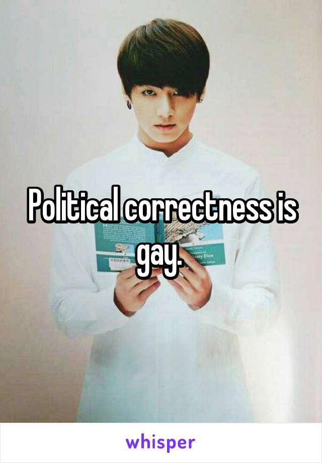 Political correctness is gay. 