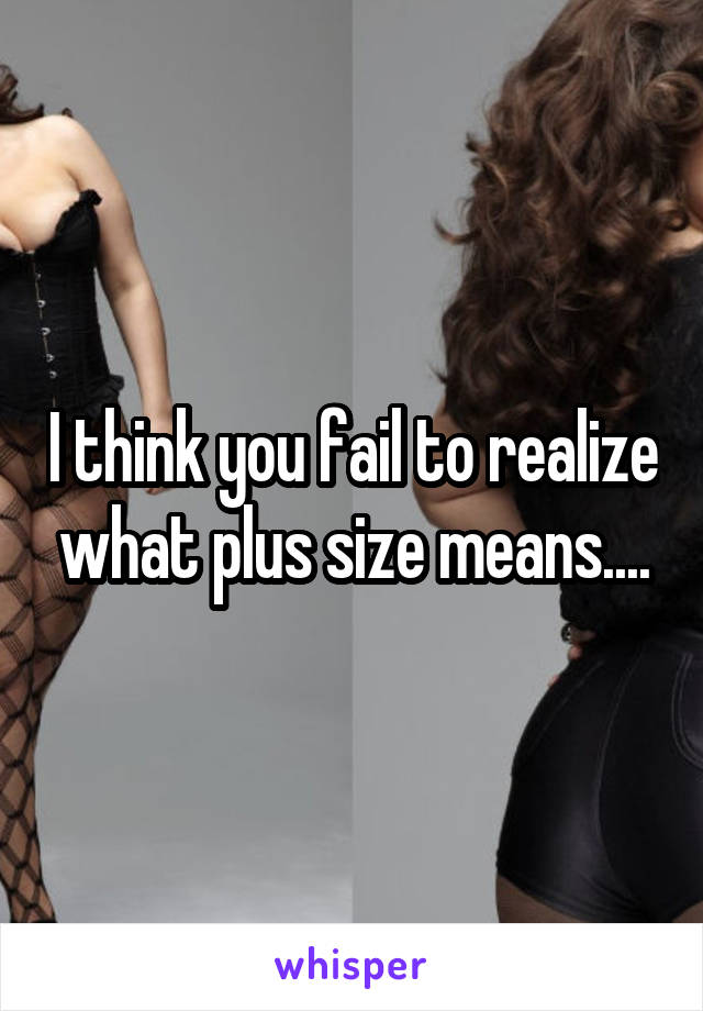 I think you fail to realize what plus size means....