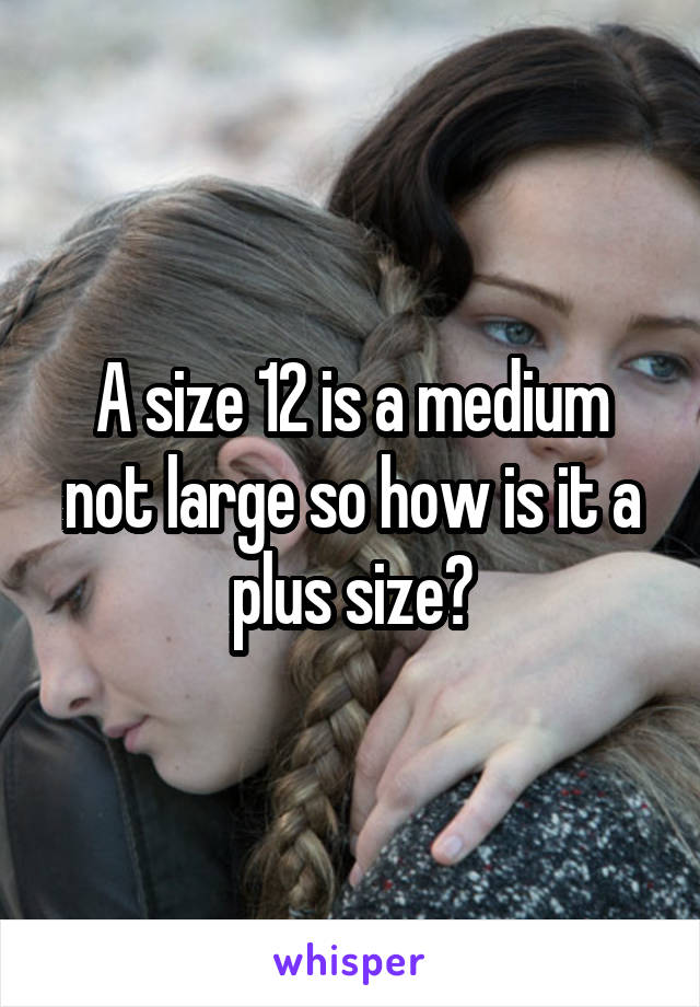 A size 12 is a medium not large so how is it a plus size?