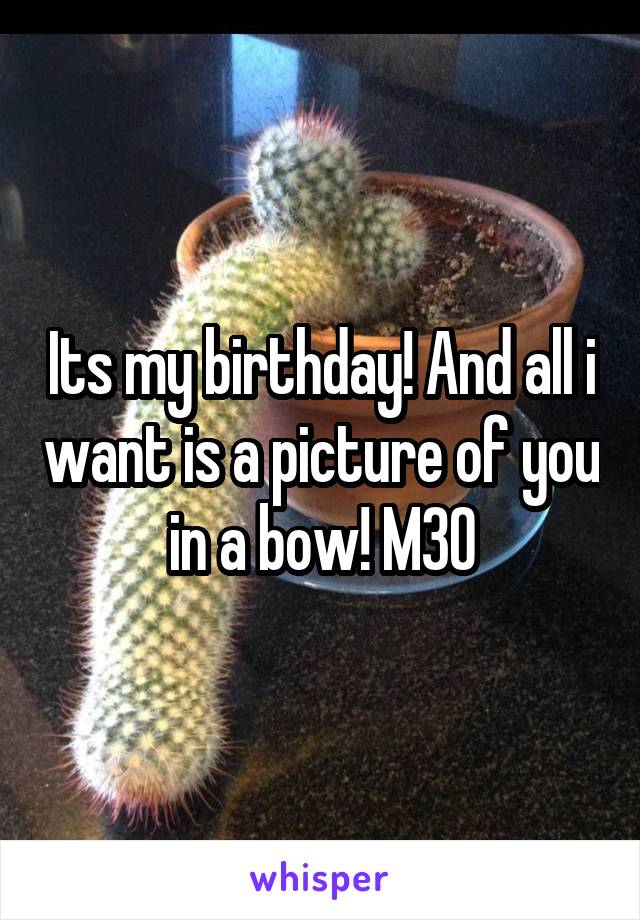 Its my birthday! And all i want is a picture of you in a bow! M30