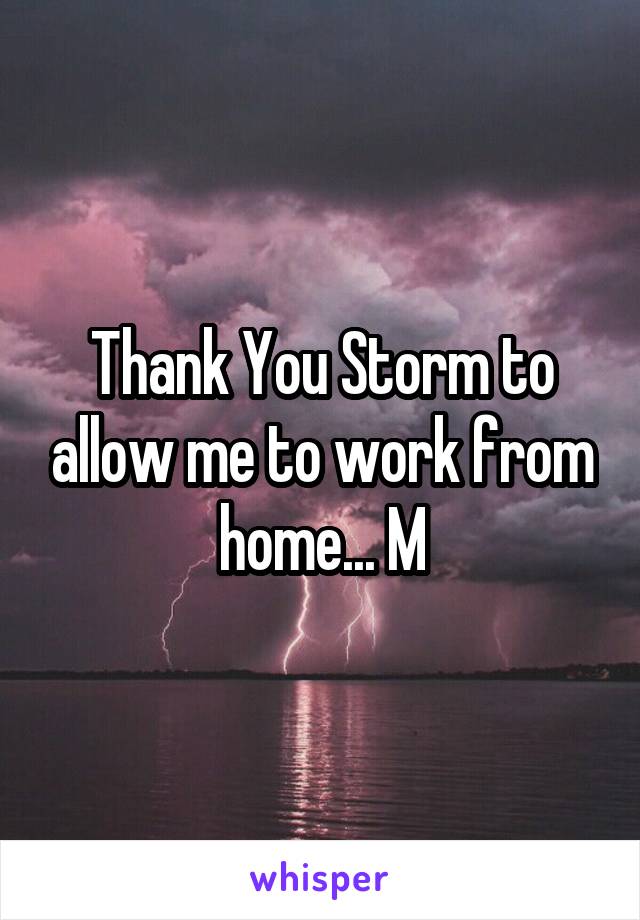 Thank You Storm to allow me to work from home... M