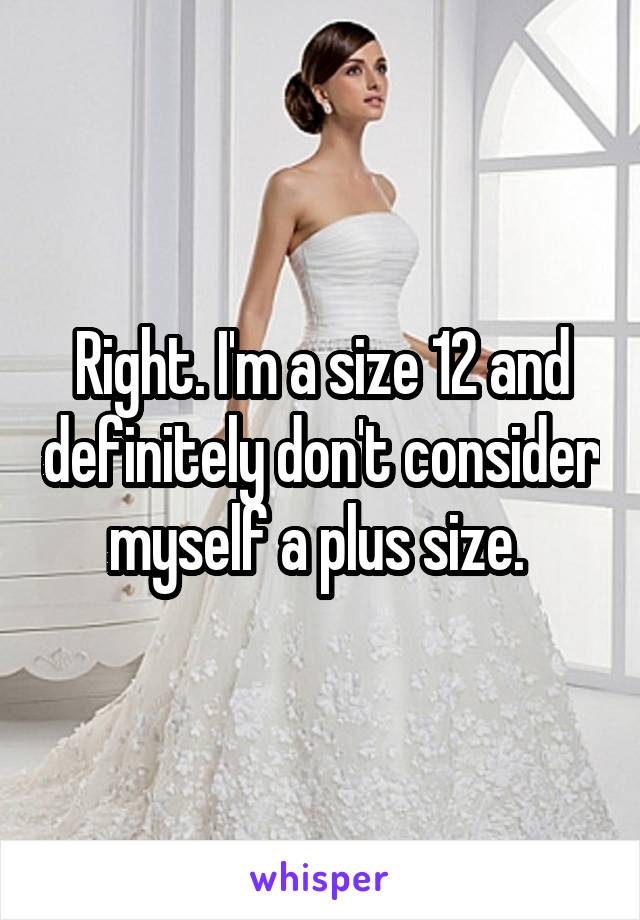 Right. I'm a size 12 and definitely don't consider myself a plus size. 