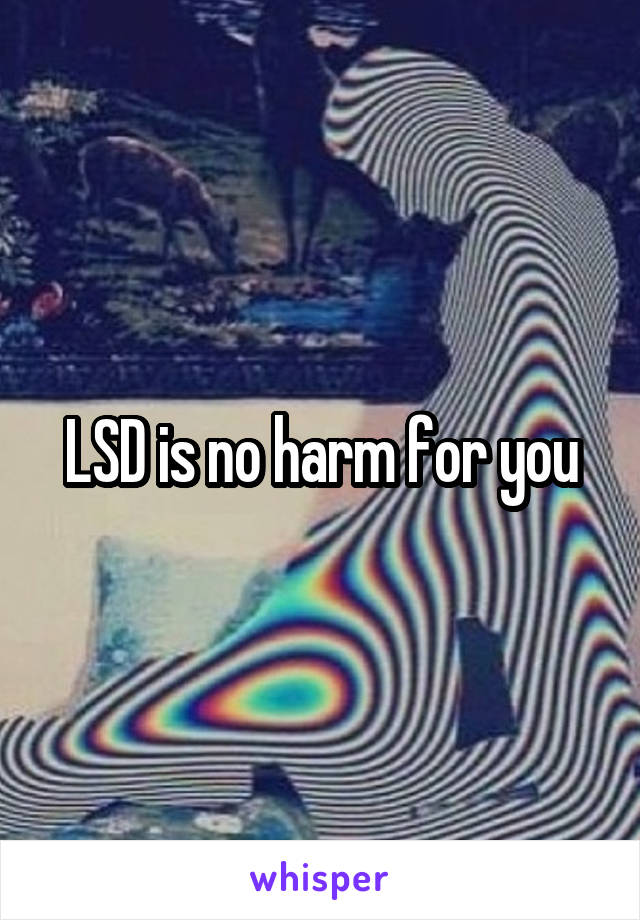 LSD is no harm for you