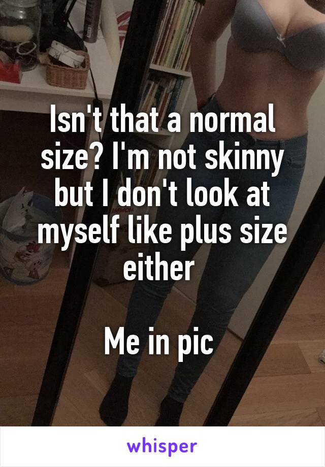 Isn't that a normal size? I'm not skinny but I don't look at myself like plus size either 

Me in pic 