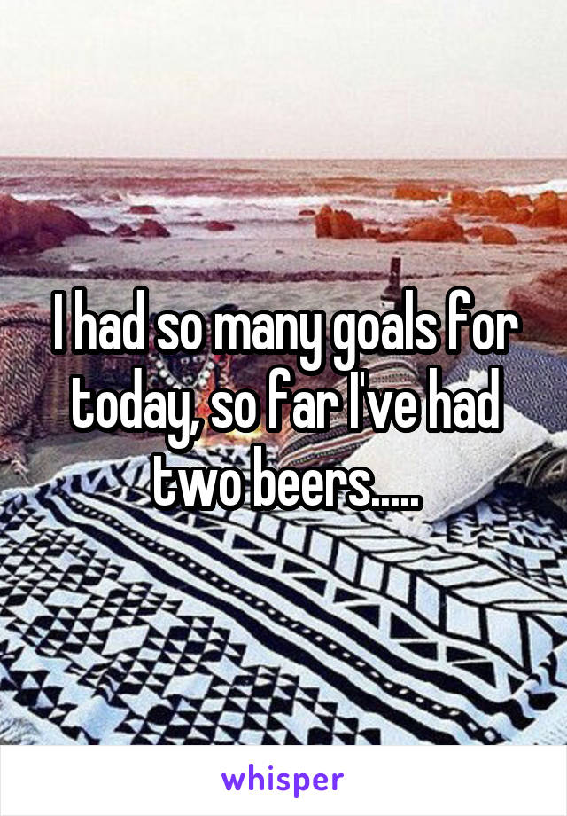 I had so many goals for today, so far I've had two beers.....