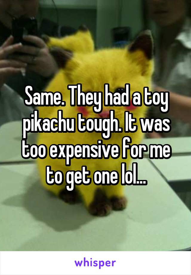 Same. They had a toy pikachu tough. It was too expensive for me to get one lol...