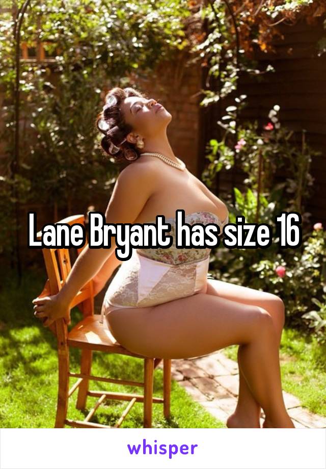 Lane Bryant has size 16