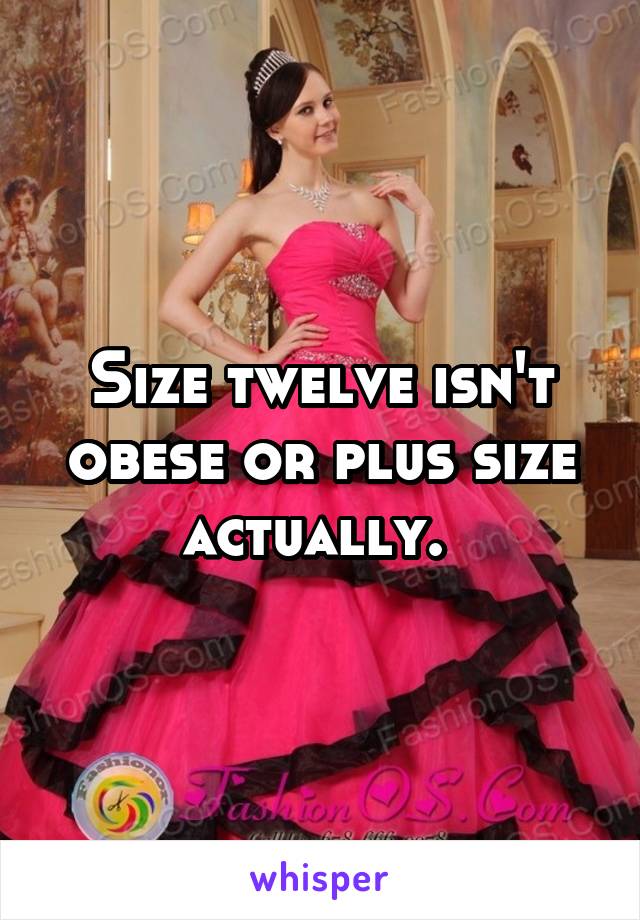 Size twelve isn't obese or plus size actually. 