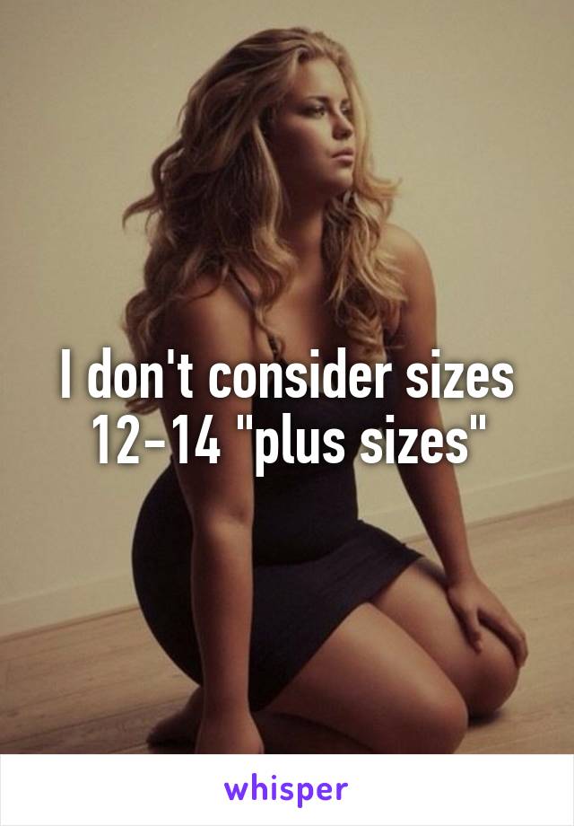 I don't consider sizes 12-14 "plus sizes"