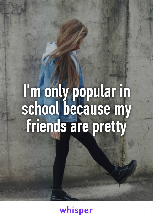 I'm only popular in school because my friends are pretty