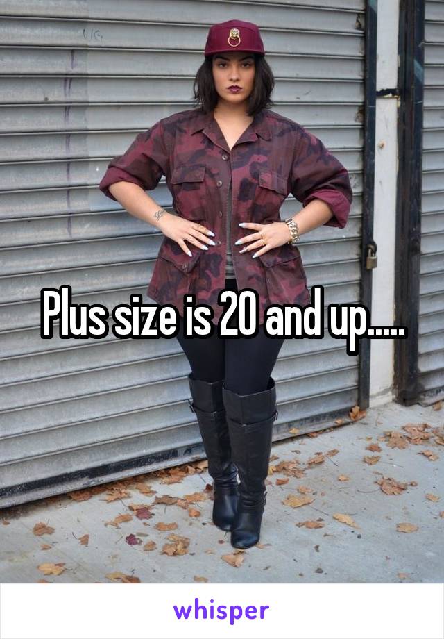 Plus size is 20 and up.....