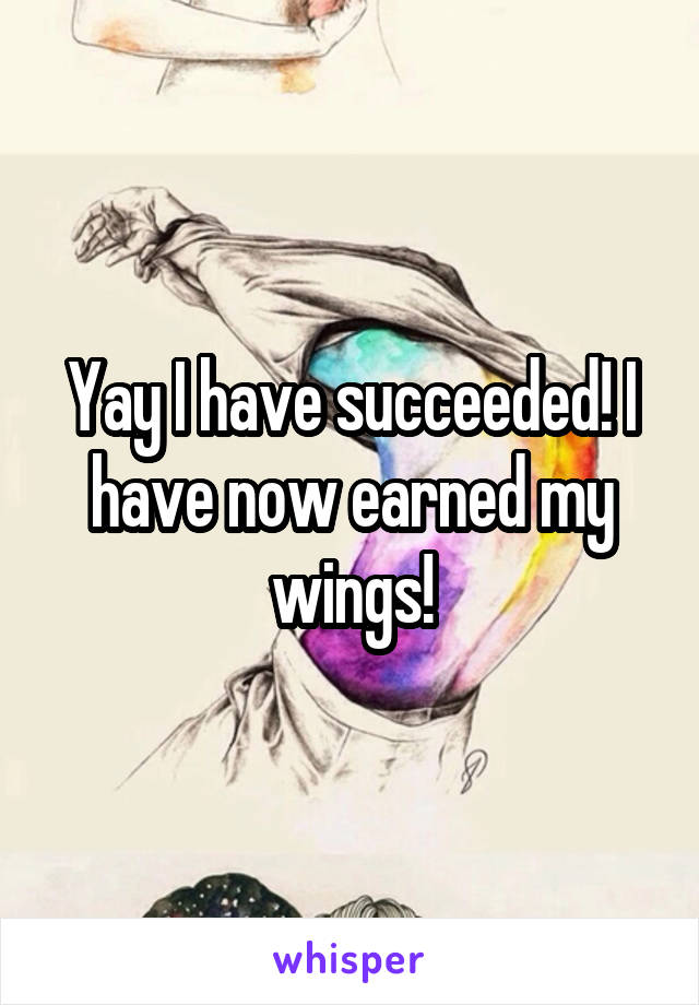 Yay I have succeeded! I have now earned my wings!