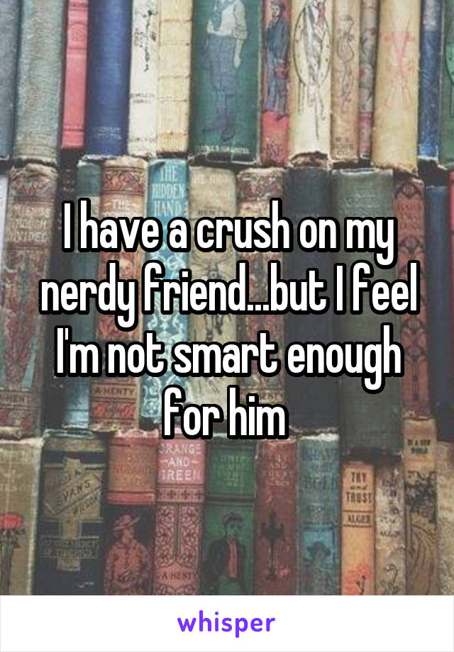 I have a crush on my nerdy friend...but I feel I'm not smart enough for him 