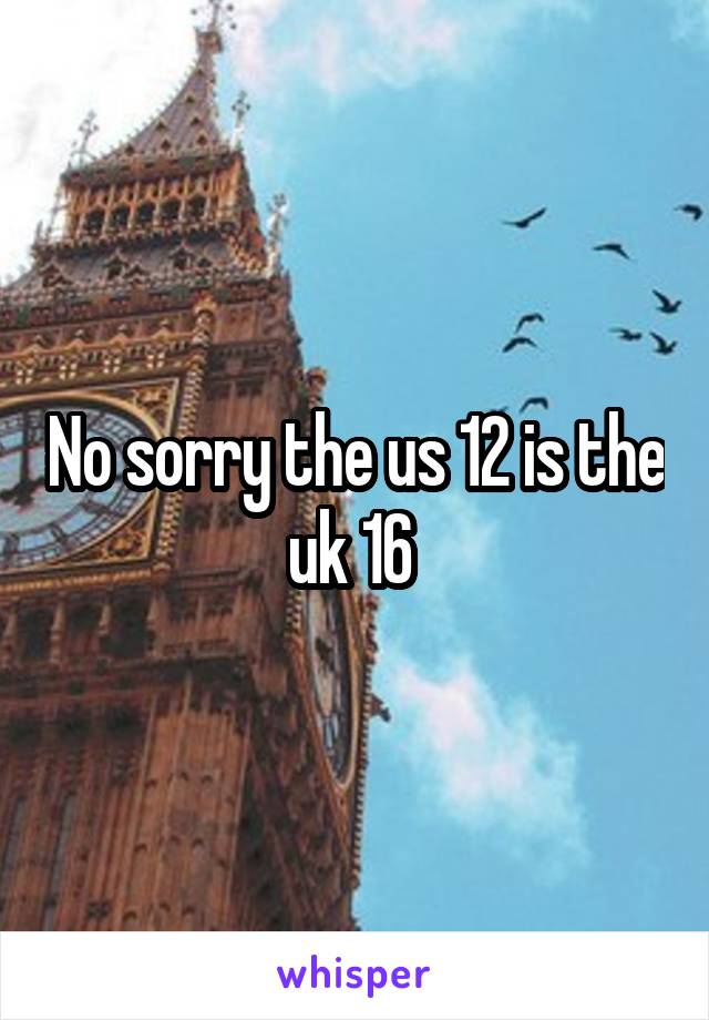 No sorry the us 12 is the uk 16 