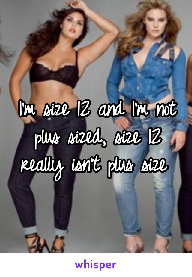 I'm size 12 and I'm not plus sized, size 12 really isn't plus size 