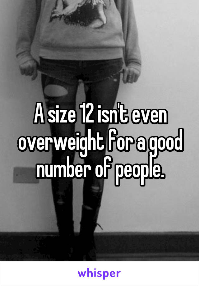 A size 12 isn't even overweight for a good number of people.