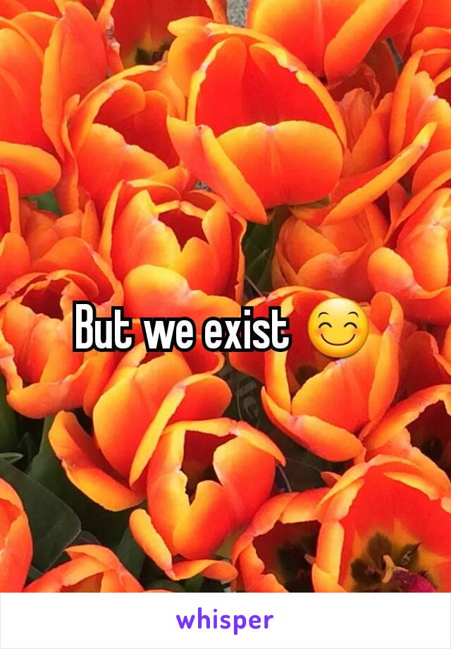 But we exist 😊