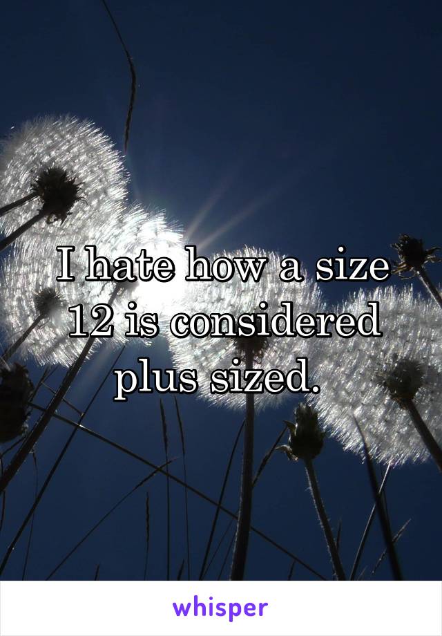 I hate how a size 12 is considered plus sized. 