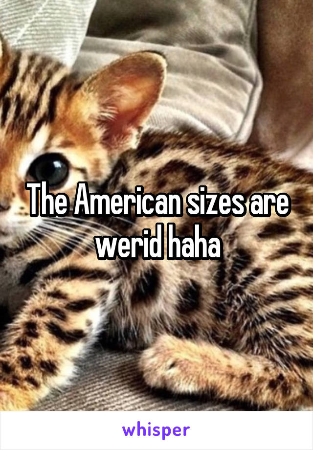 The American sizes are werid haha