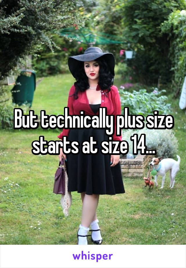 But technically plus size starts at size 14...