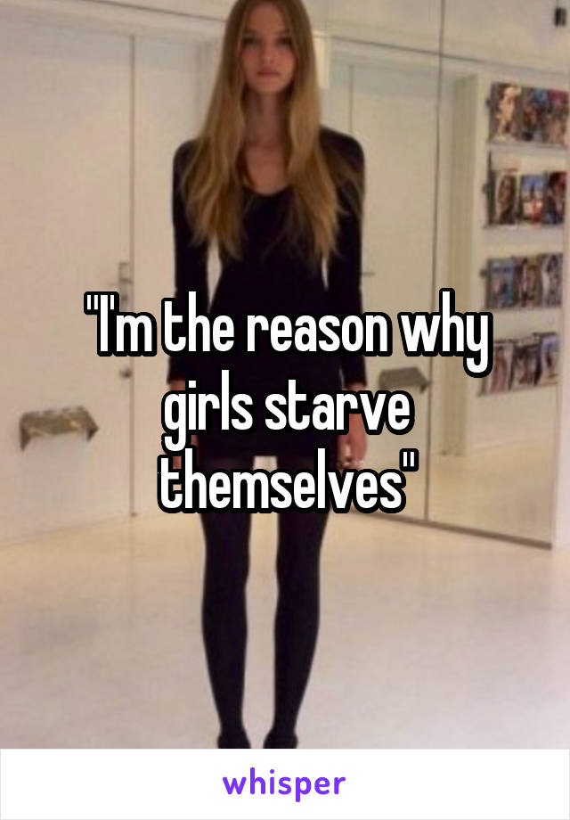 "I'm the reason why girls starve themselves"