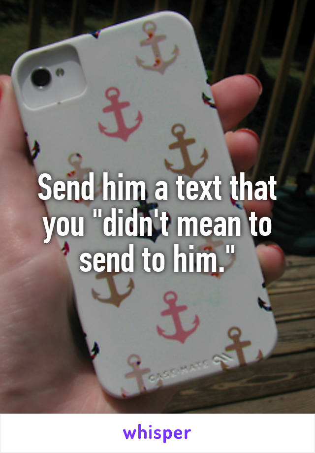 Send him a text that you "didn't mean to send to him."