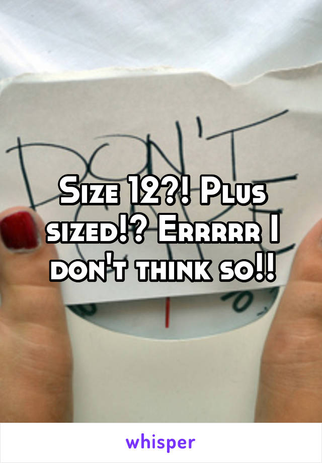 Size 12?! Plus sized!? Errrrr I don't think so!!