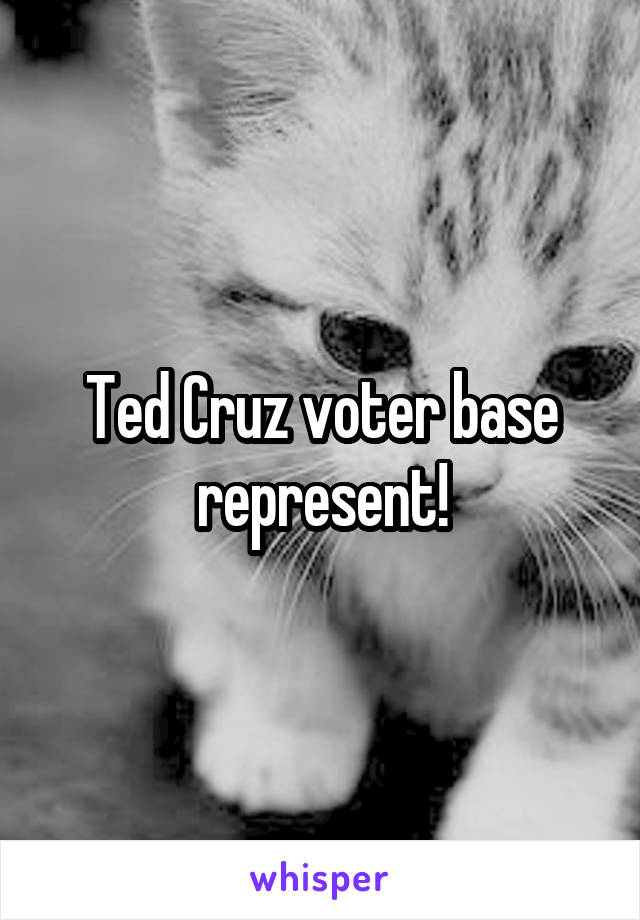 Ted Cruz voter base represent!