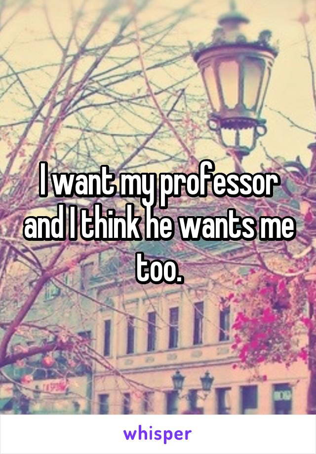 I want my professor and I think he wants me too.
