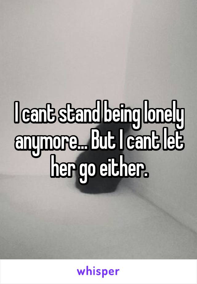 I cant stand being lonely anymore... But I cant let her go either.