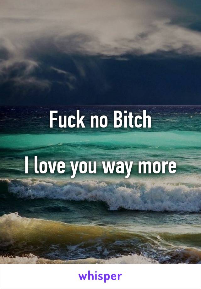 Fuck no Bitch

I love you way more