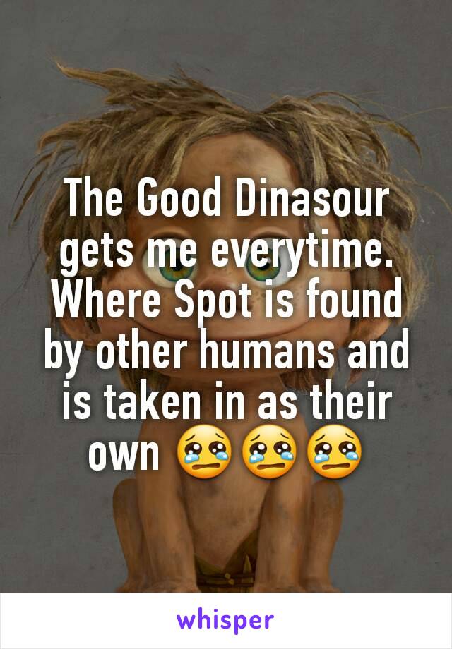The Good Dinasour gets me everytime. Where Spot is found by other humans and is taken in as their own 😢😢😢